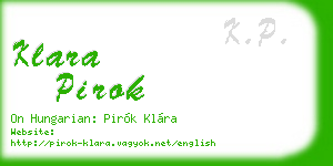 klara pirok business card