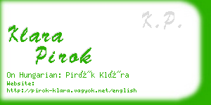 klara pirok business card
